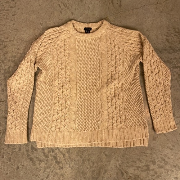 Theory Beige Cable Knit Sweater sz L - Picture 3 of 7